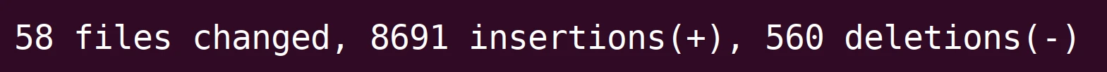 Release stats: 58 files changed, 8691 insertions, 560 deletions